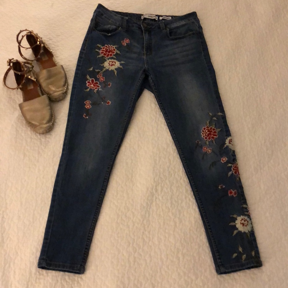 Floral Embroidered Jeans